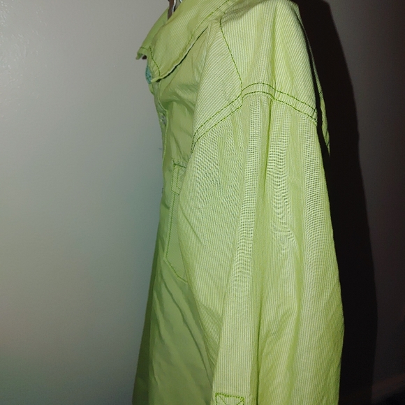 Mens Green Button Down Collard Dress Shirt - Picture 4 of 8
